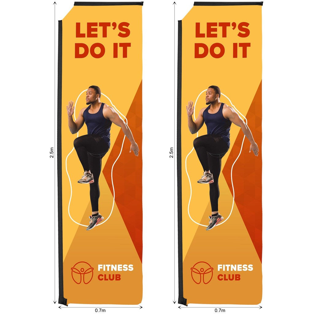 Legend 3m Sublimated Telescopic Flying Banner Skin - Set Of 2 (Excludes Hardw...