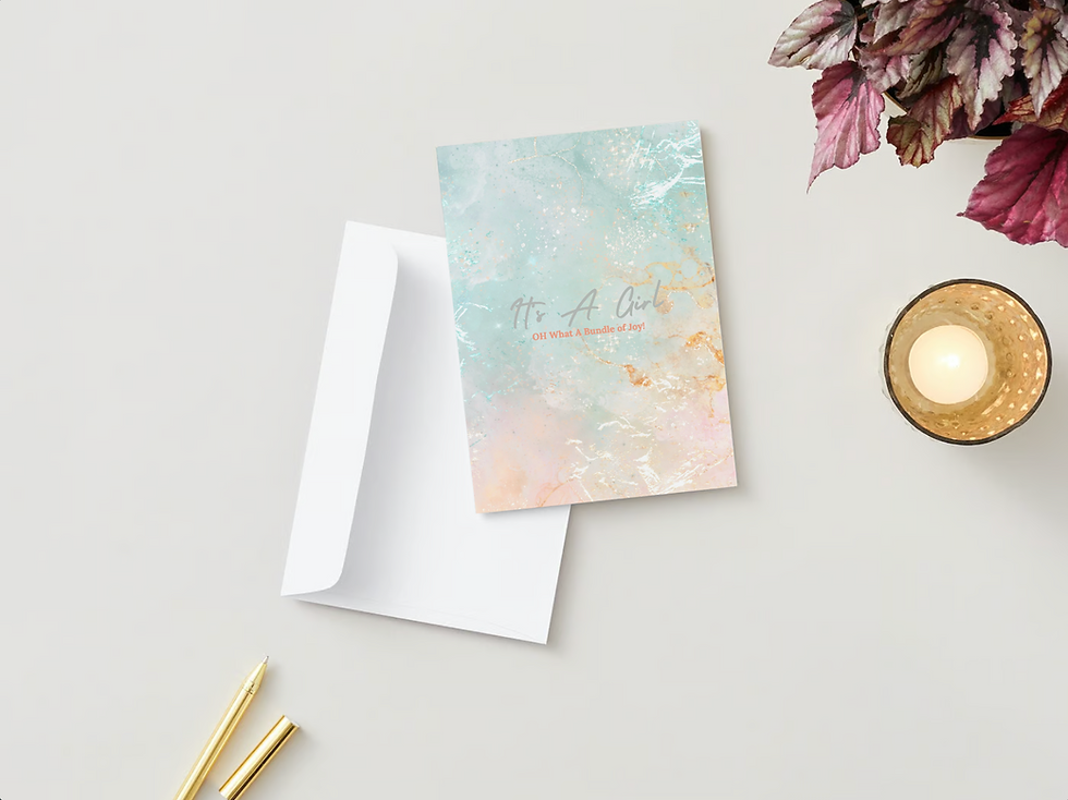 Thumbnail: "IT'S A GIRL" GREETING CARD (Customizable)