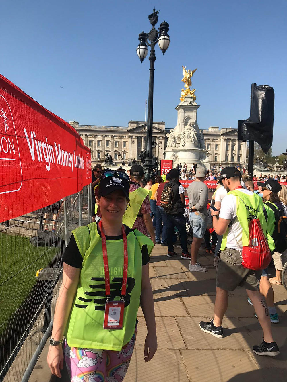 Vikki marshalling the London Marathon in 2017