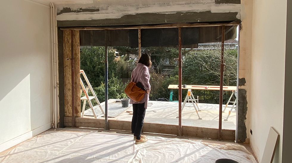 Visite de chantier avec ouverture d'un mur de façade