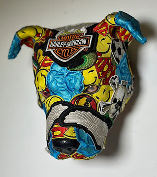 19. Finn Stone, Patch the dog, (scuplture) 20h x 24w x 24d_woolffgallery