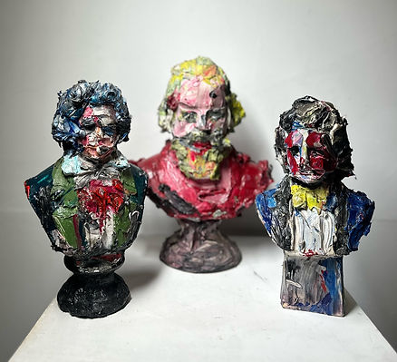 Finn Stone_painted statues altogether_woolffgallery