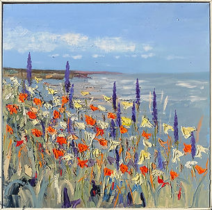 David Wheeler, Wild Flowers, Oil on canvas, 100 x 100cm