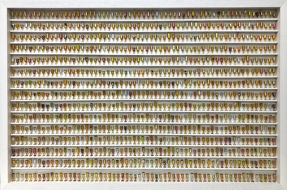 Joanne Tinker, Midas Touch I, Recycled Gold Chocolate Foil, H80 x W120cm