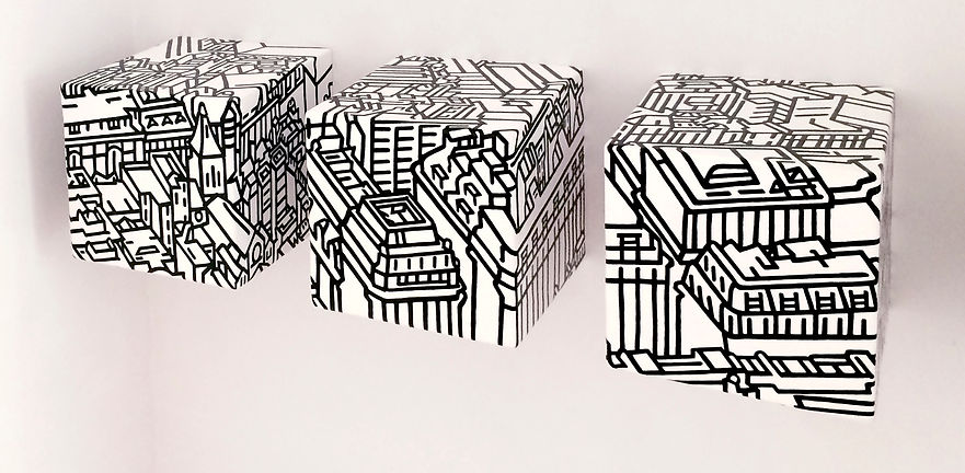Tommy Penton, 3x Black and white Cubes