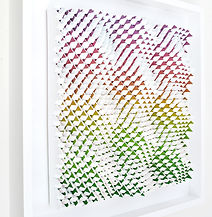 'SS' (side view 1) Acrylic on hand cut wood 62 x 62cm