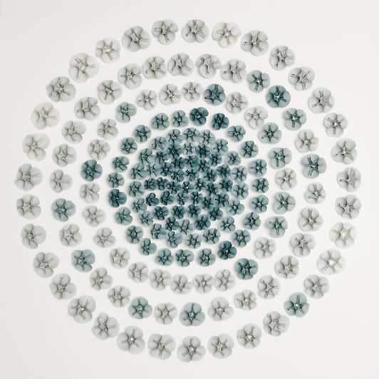 Valeria_Nascimento, ‘Blue_Hortensia’,_80_x_80cm, Coloured porcelain