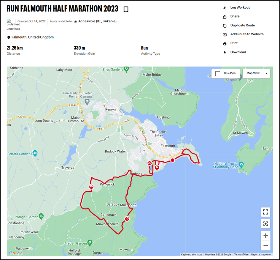 Training for the Falmouth Half Marathon 2023!