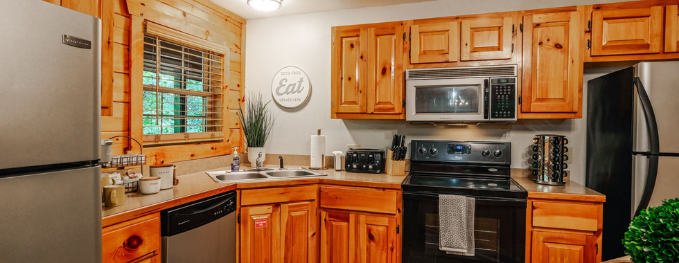 Fully stocked kitchen in a Cabin at Great Smoky Mountains