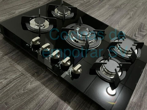 Cocina de empotrar 5Q a gas vidrio templado