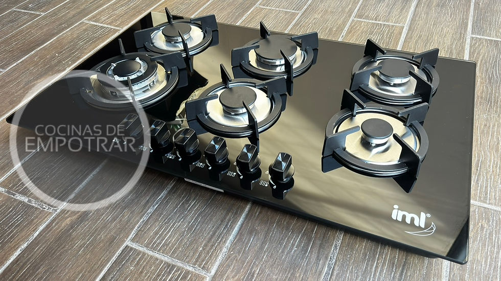 Miniatura: Cocina de empotrar 6Q a gas vidrio templado 