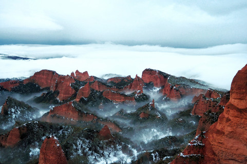 Las Medulas con nieve una imagen unica en El Bierzo