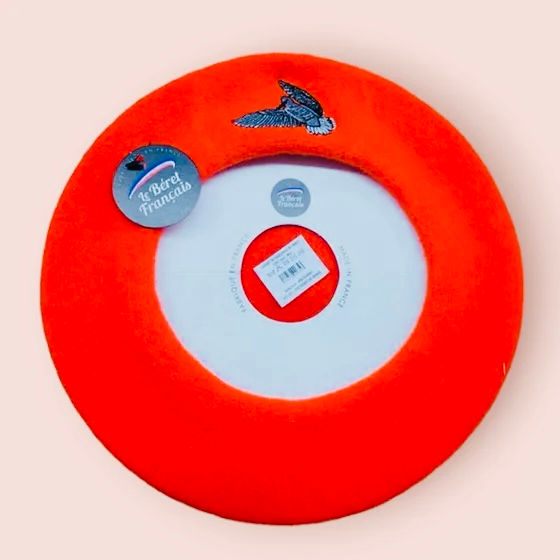 Béret orange bécasse