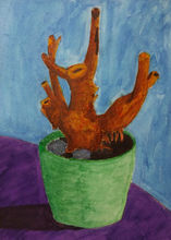Painting of a houseplant dead watercolor paper potted plant by Andy England