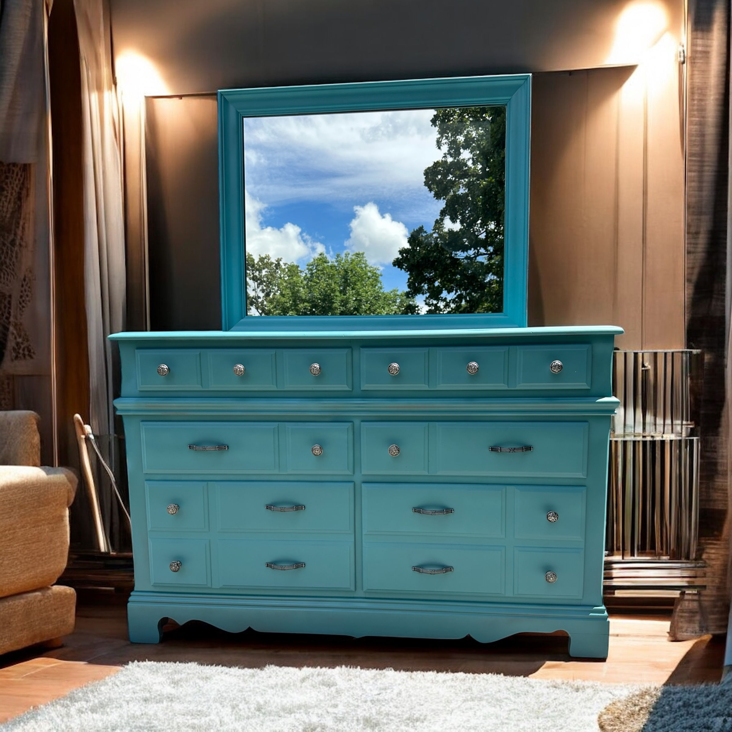 Sold-Nice maple dresser with mirror 