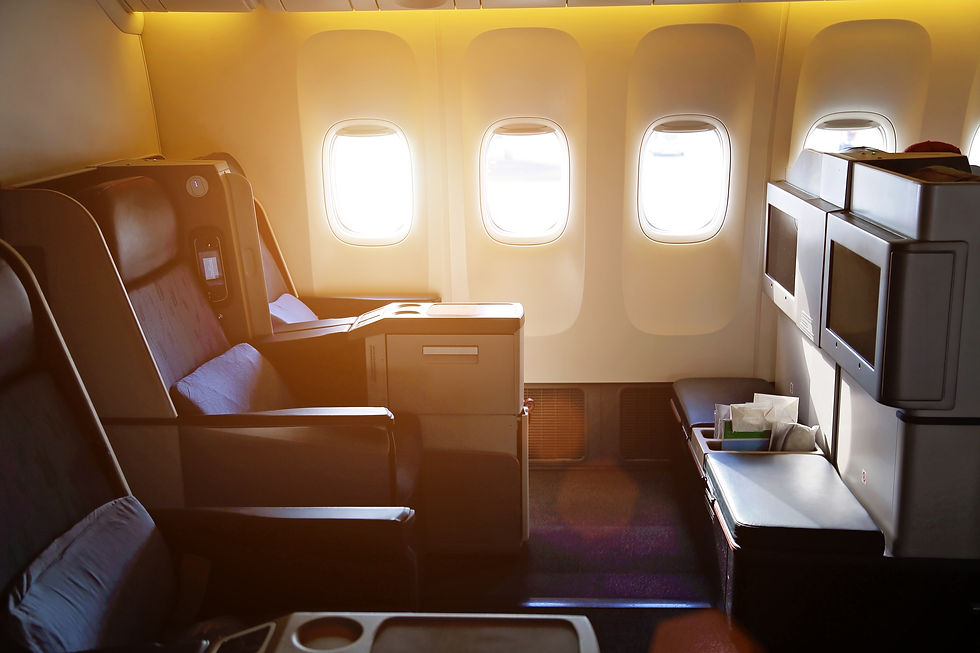 Business class seat on plane