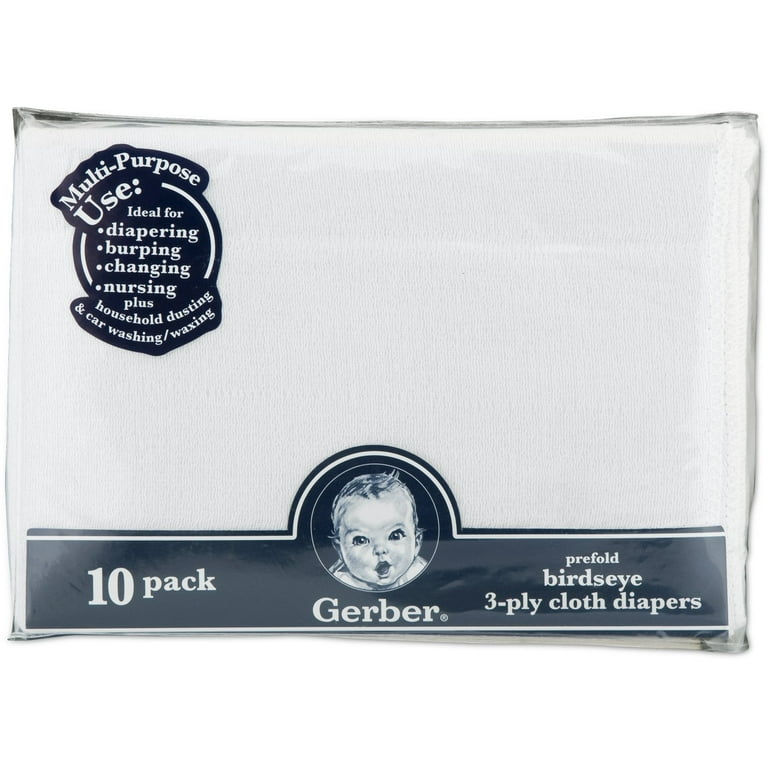 PAÑOS GERBER  CLOTH DIAPERS 14 X 20 3 PLY 10 PACK