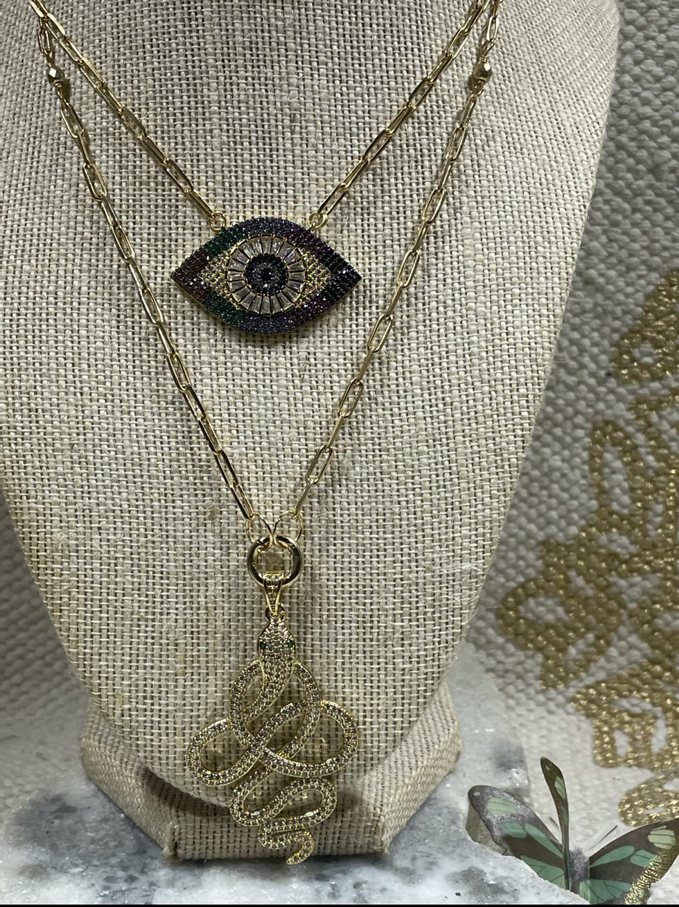 Thumbnail: Golden Serpent Necklace 