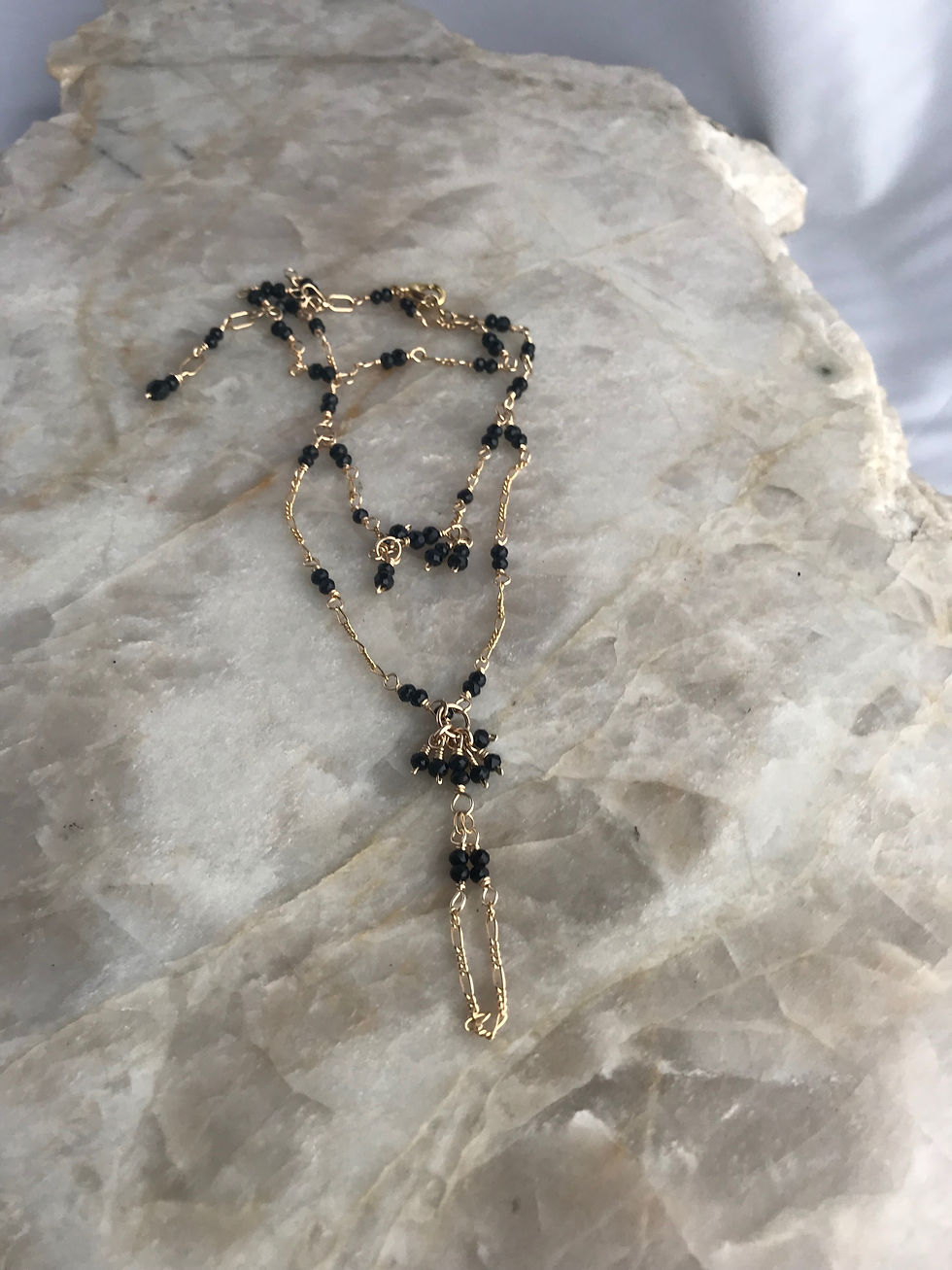 Thumbnail: Black Spinel Hand Bracelet