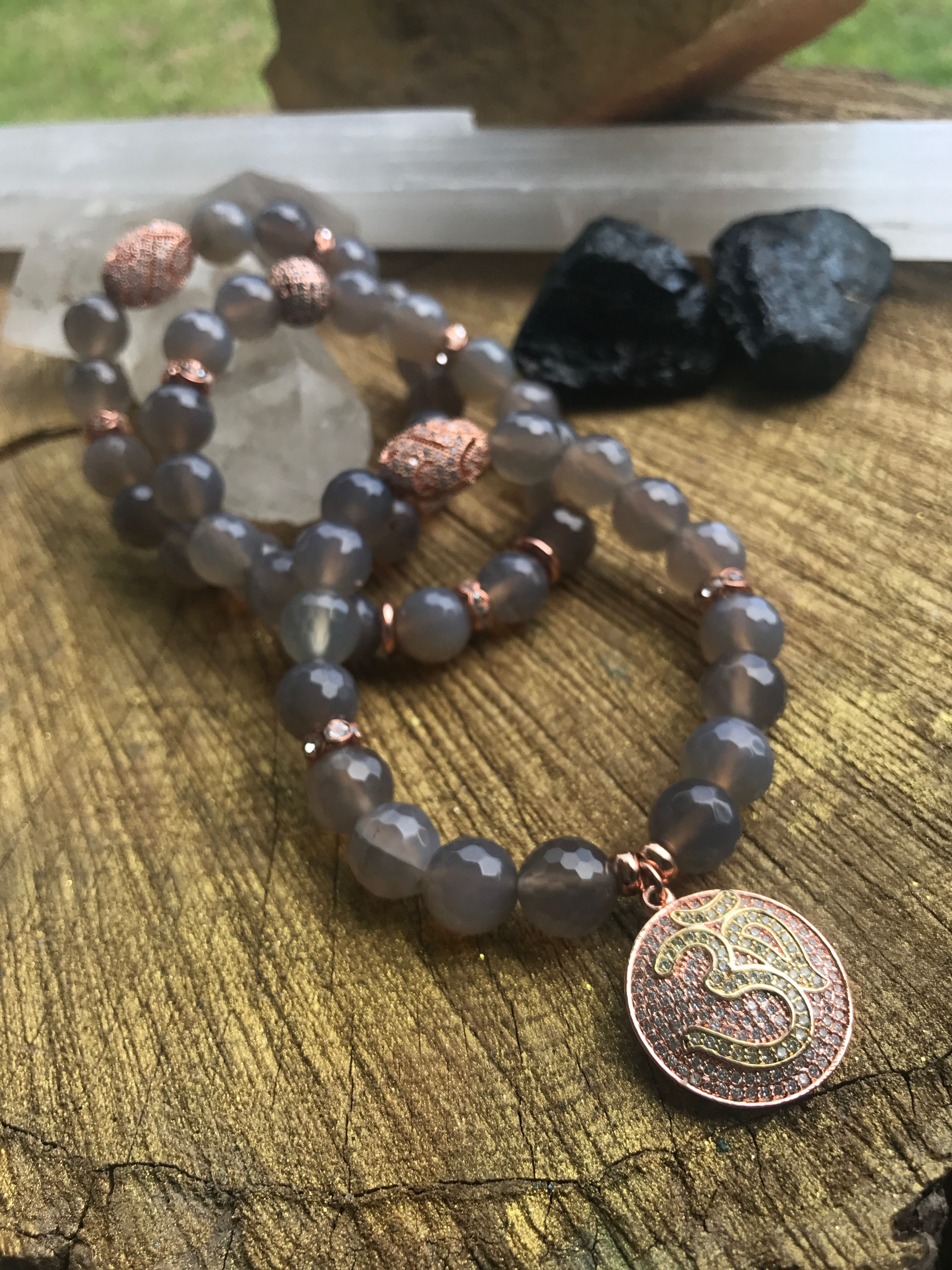 Luxe Grey Agate Om Set
