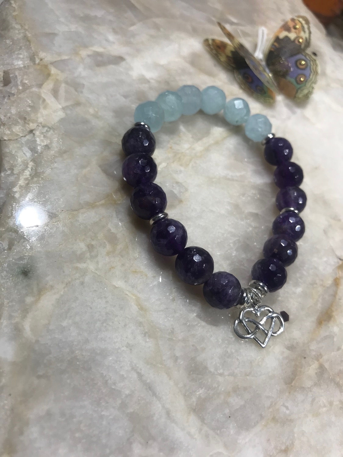 Aquamarine & Amethyst Bracelet 