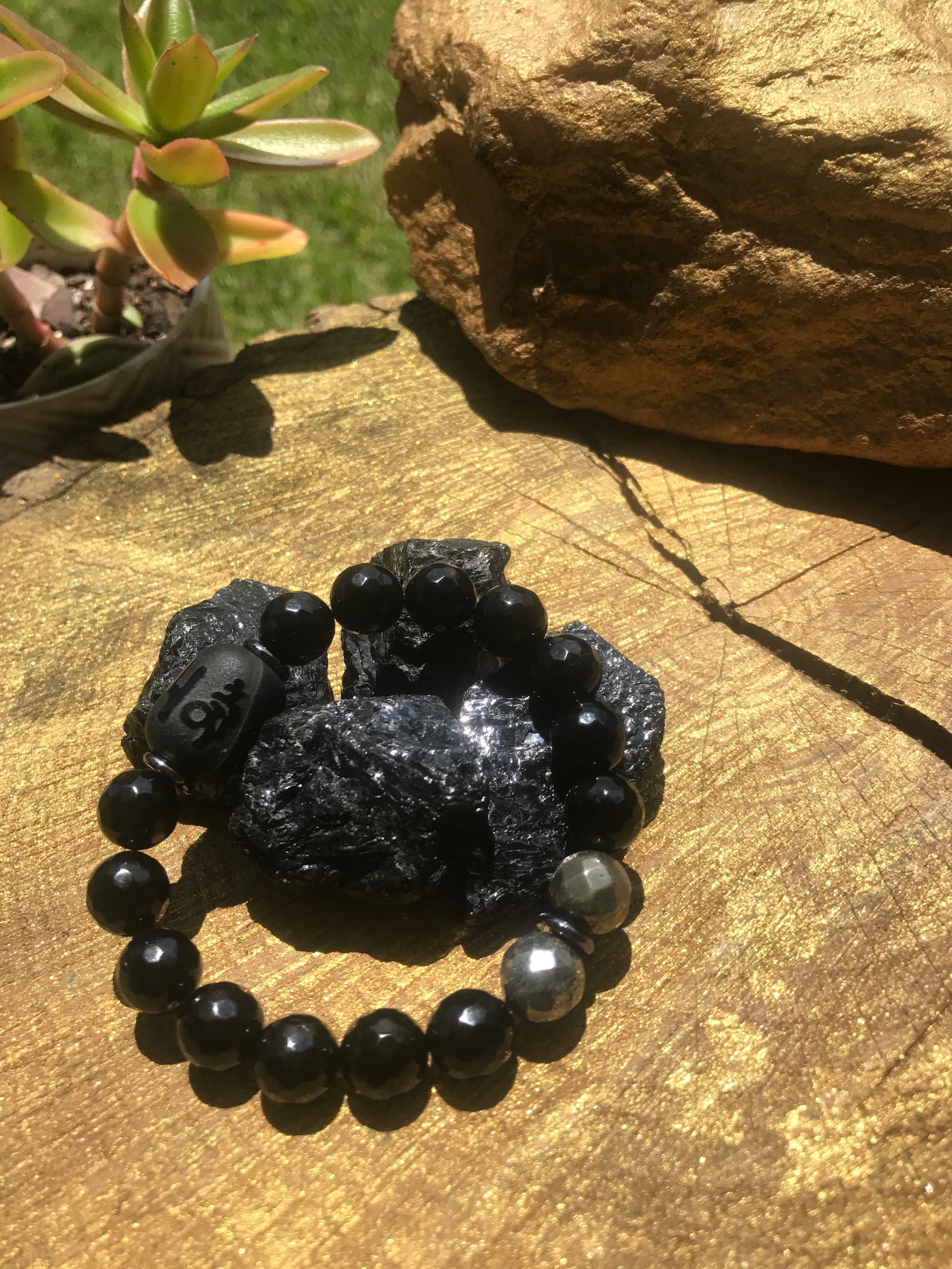 Pyrite & Black Obsidian Intention Bracelet