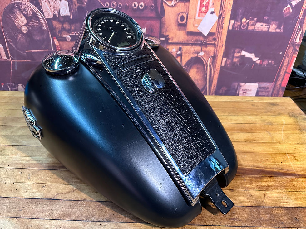 Thumbnail: Crocodile Gator Engraved Black Leather 2008-2022 Harley Road King Dash insert