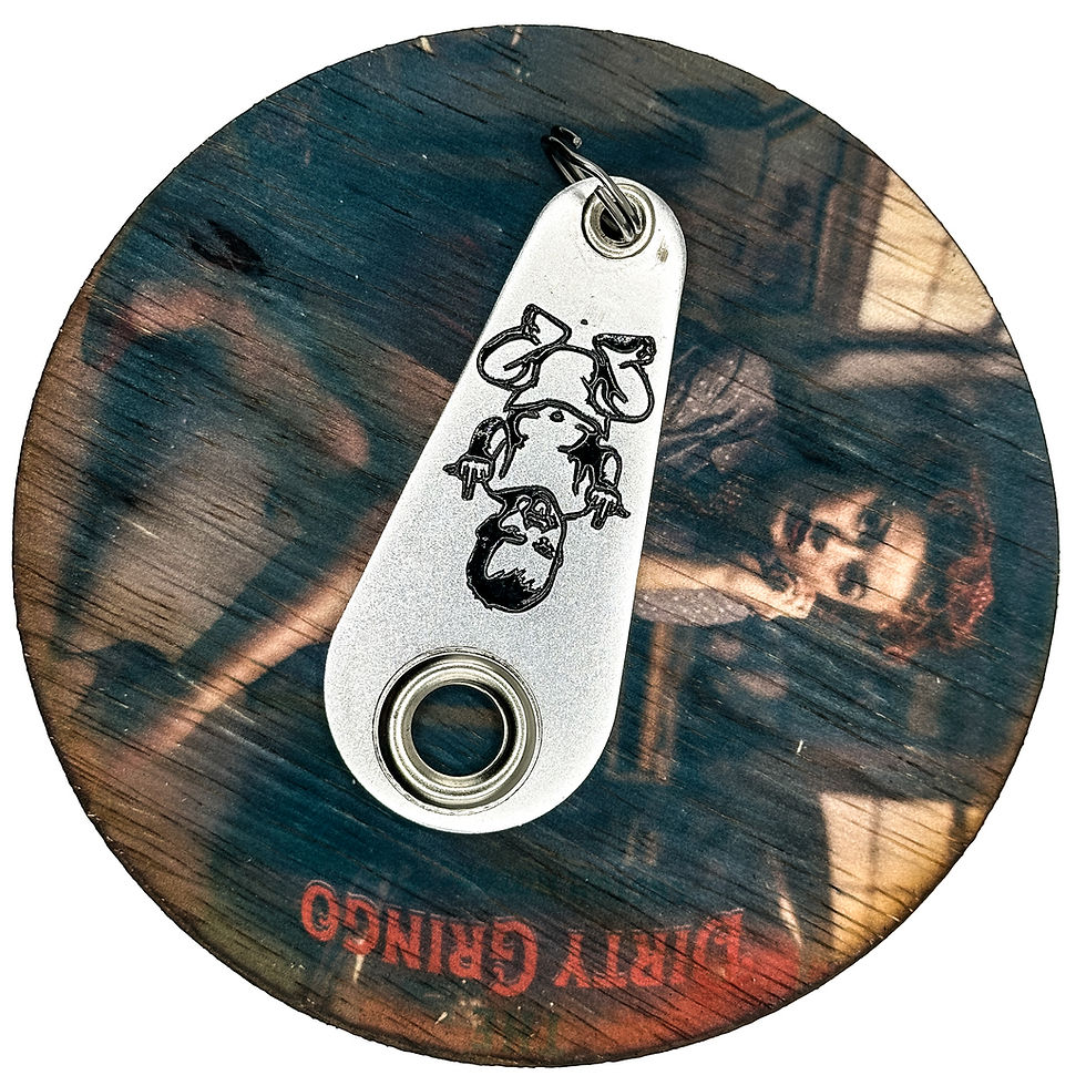 Thumbnail: Baby on Board Silver Middle Fingers Motorcycle Gremlin Bell Hanger Biker Chopper