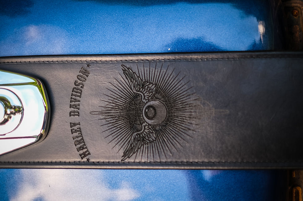 Thumbnail: Black Flying Eyeball 3 Light Dash Leather Gas Tank Panel Bib Harley Davidson