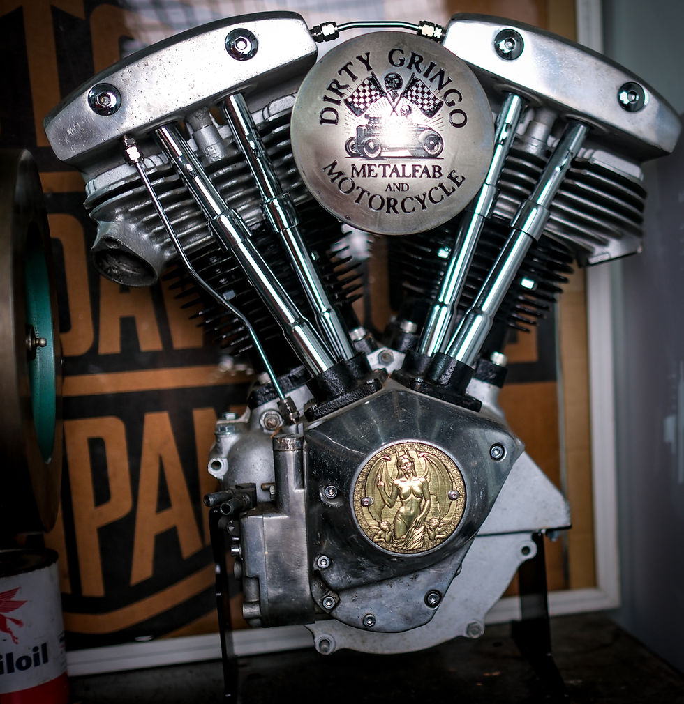 Thumbnail: Sexy She Devil Demon Middle Finger Brass Timing Points Cover Cone Shovelhead Evo