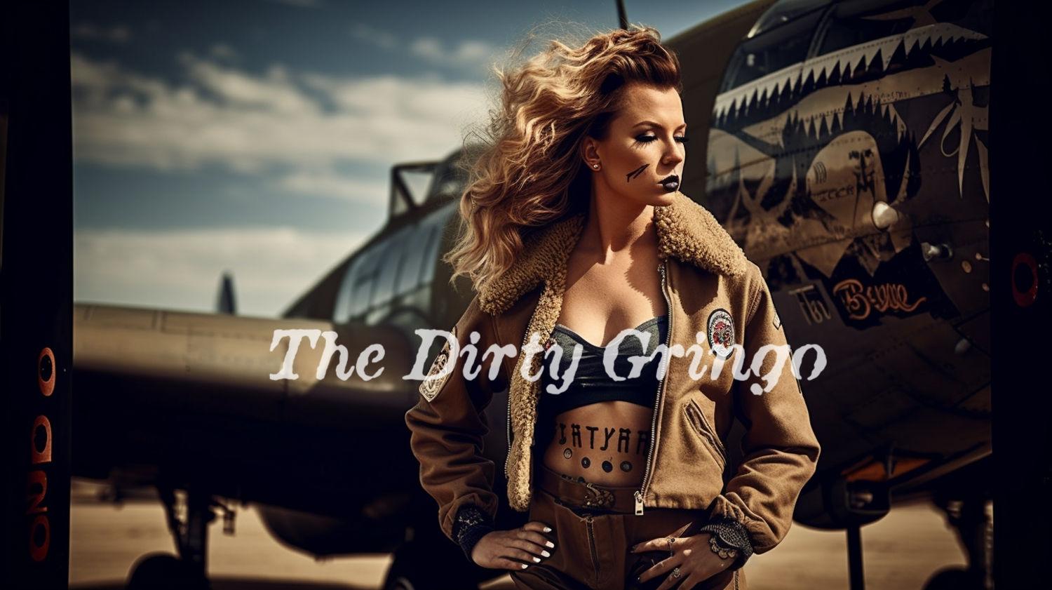 V74 WWII Inspired Hot Pinup Bomber Nose Art Custom High Res Digital Imag