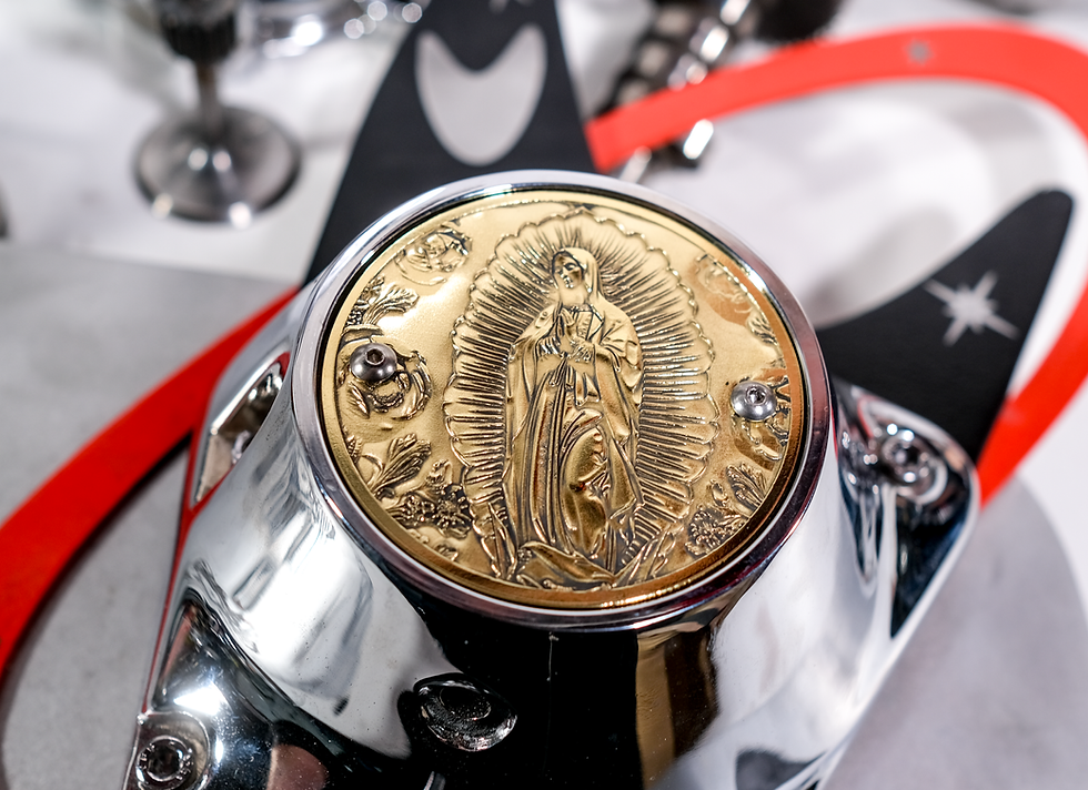 Thumbnail: Gilroy Era Indian Our Lady of Guadalupe Brass Points Timing Timer Cover