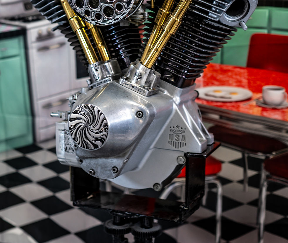 Thumbnail: Hot Psycho Candy Black Silver Evo Shovelhead 2 Hole Timing Cover Har