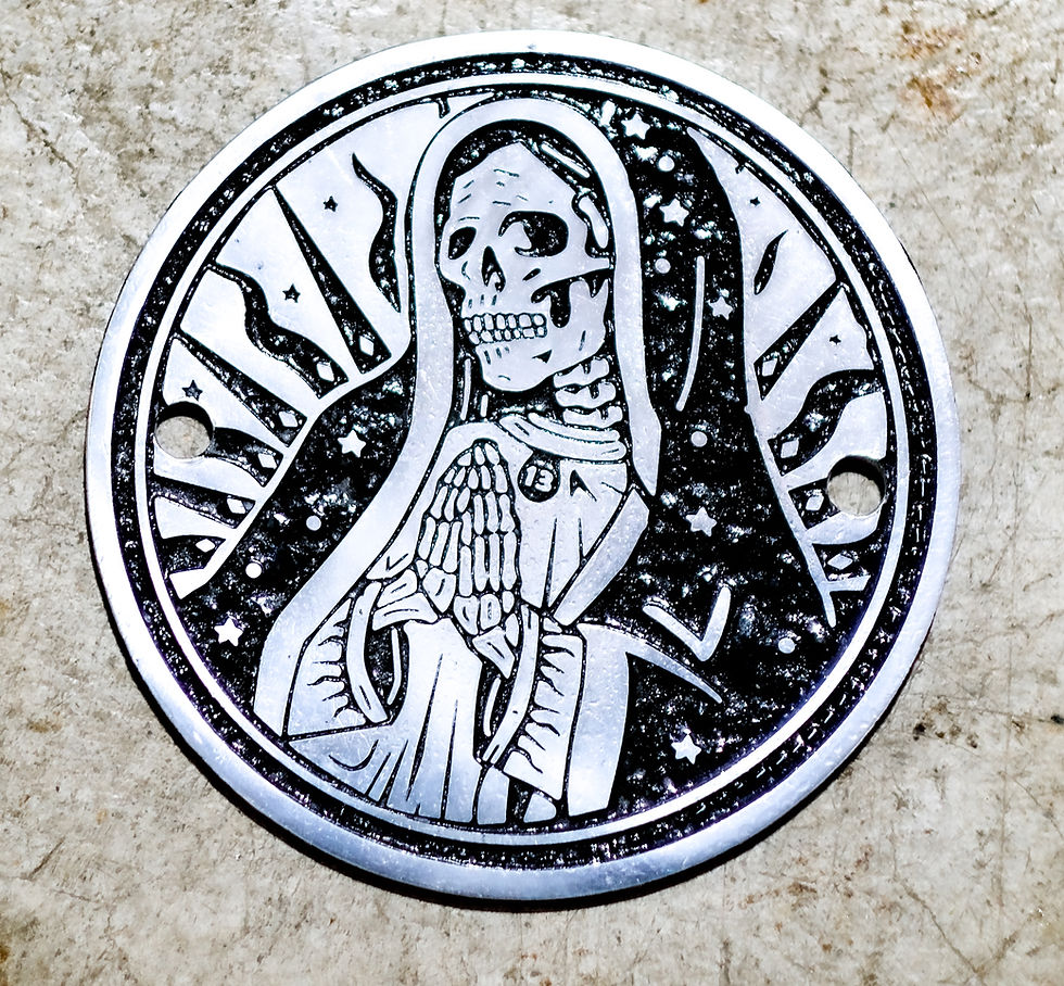 Thumbnail: Day of Dead Engraved Timing Cover Late Evo Sportster Harley Davidson Old School