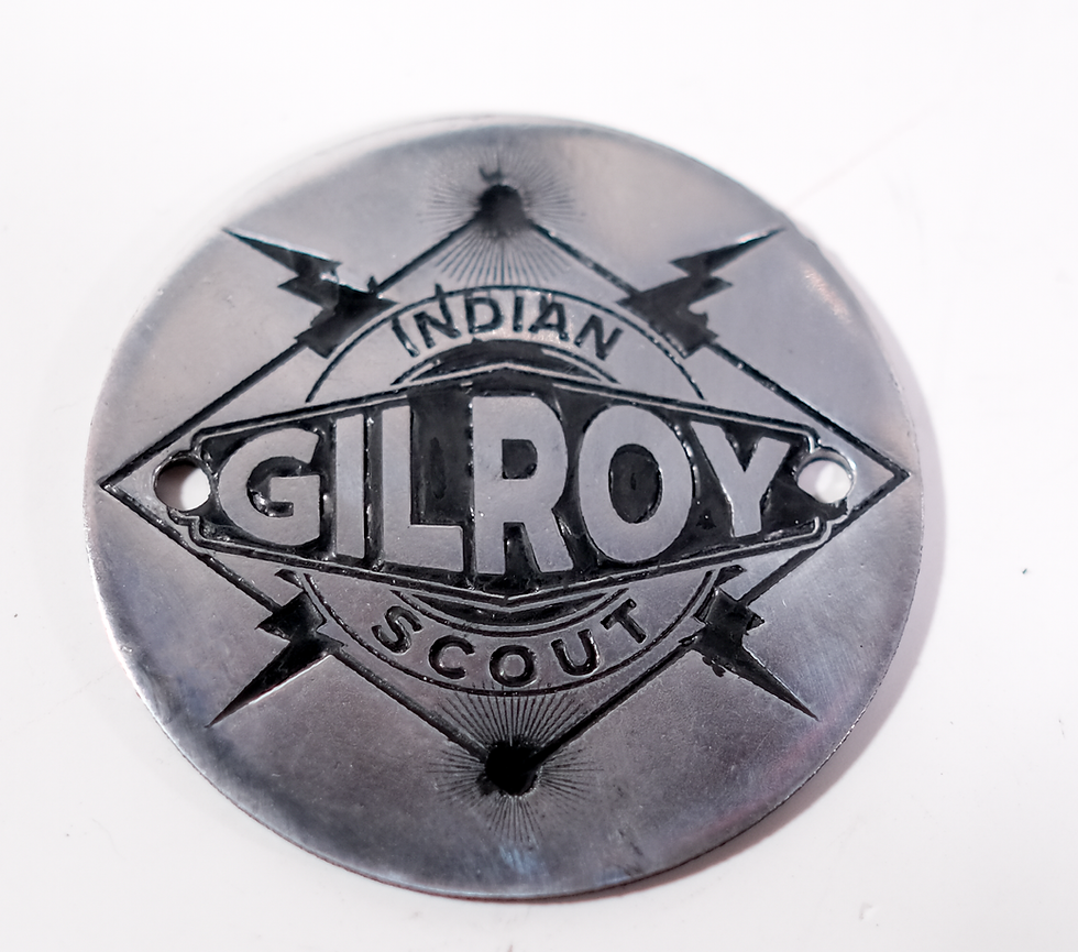 Thumbnail: Gilroy Era Indian Scout Aluminum Points Timing Timer Cover Art Deco