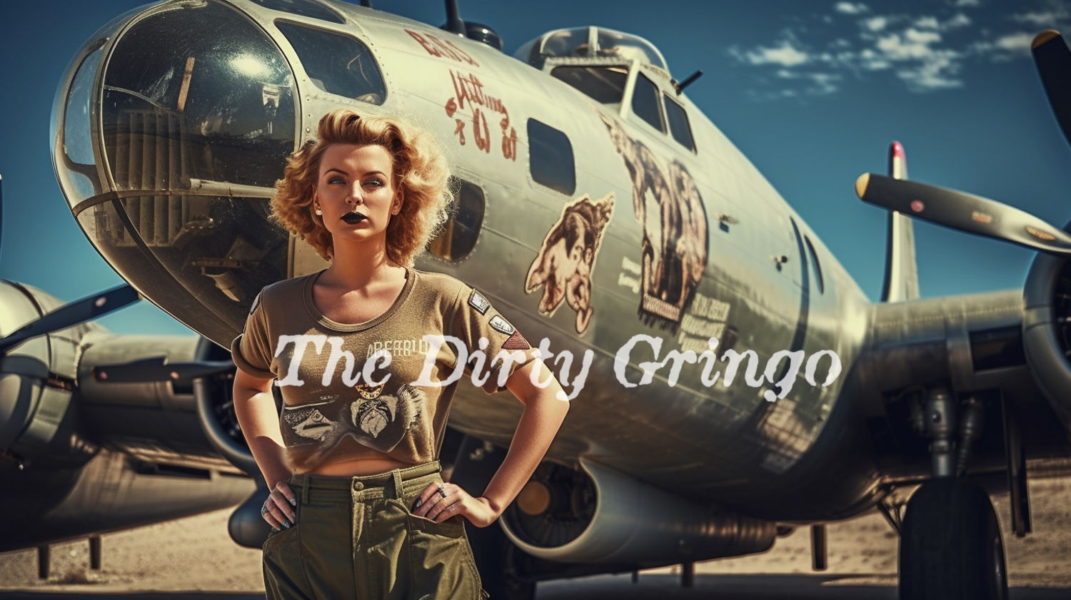 V75 WWII Inspired Hot Pinup Bomber Nose Art Custom High Res Digital Image