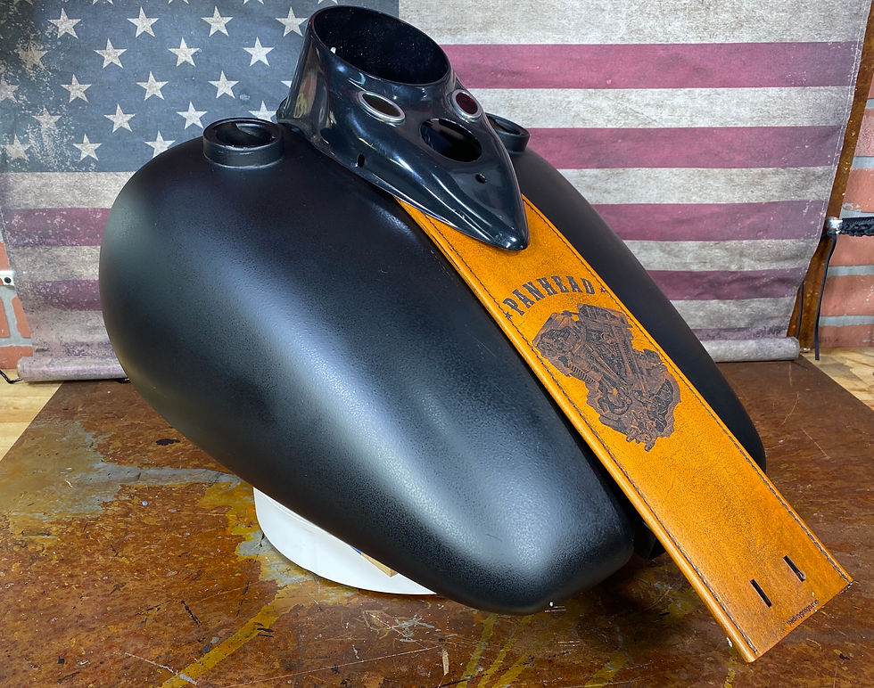 Thumbnail: FL Panhead 3 Light Dash Tan Leather Gas Tank Custom Panel Harley Davidson V-Twin