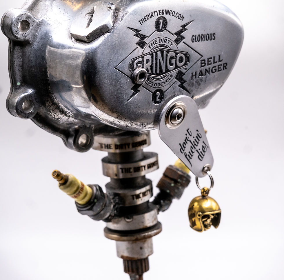 Thumbnail: Motorcycle Gremlin Bell Hanger Retro Don't Fucking Die! Engraved Harley Chopper