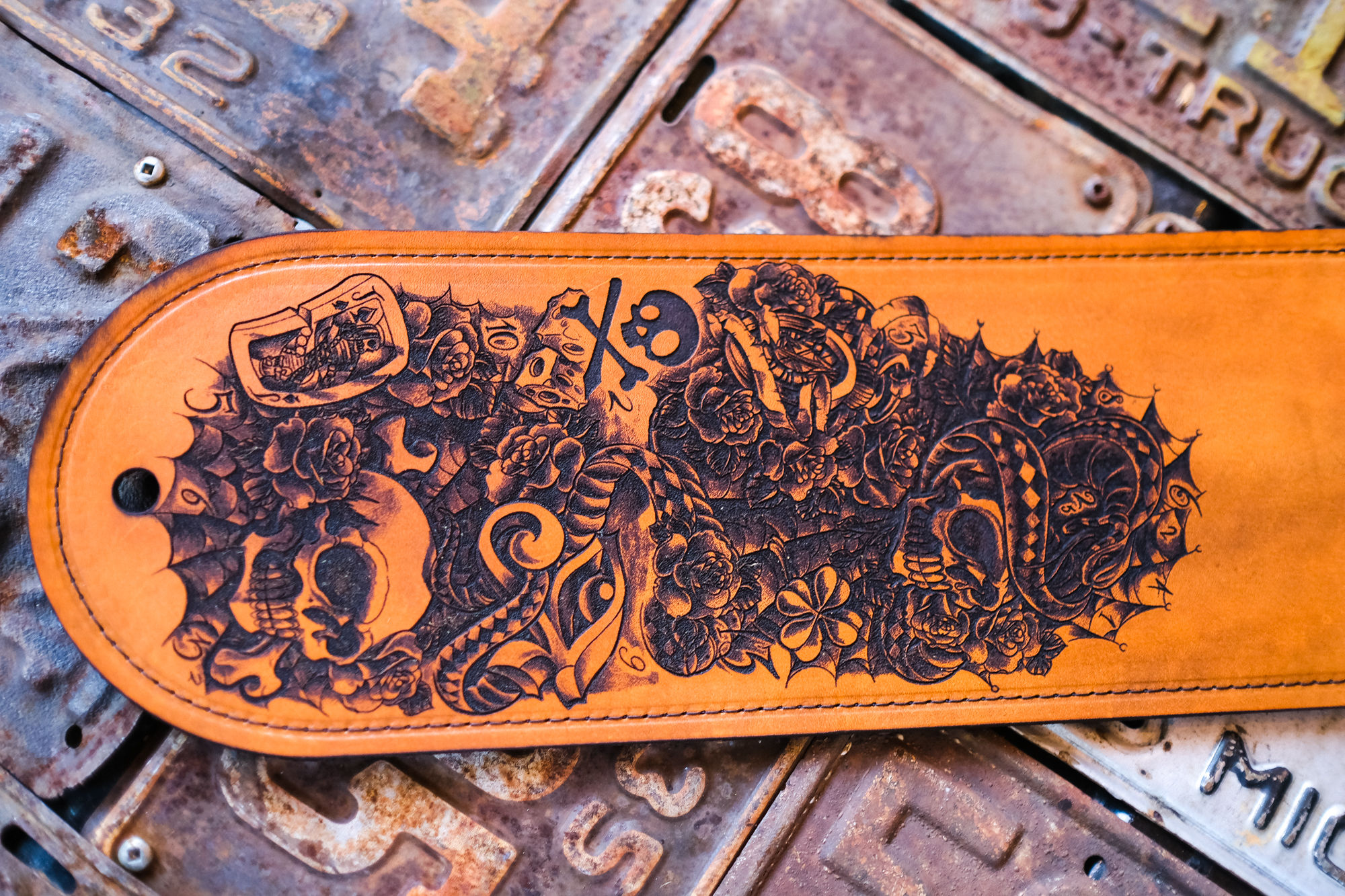 Snakes and Skulls Sexy Rear Fender Panel Bib Retro