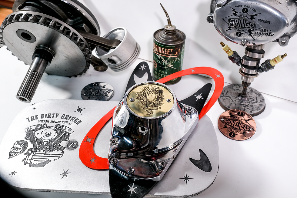 Thumbnail: Polished Brass Forever 2 Wheels Points timing timer Cover for Harley Davidson
