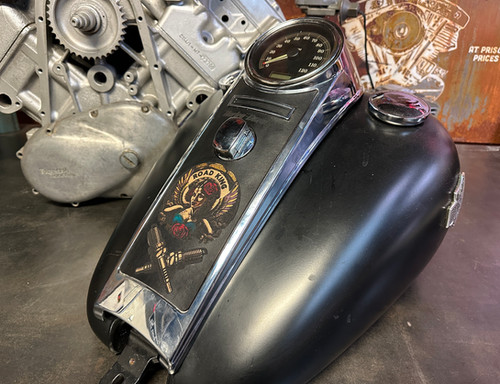 Harley Davidson Road King Dash insert Latina Angel Chicano Crossed