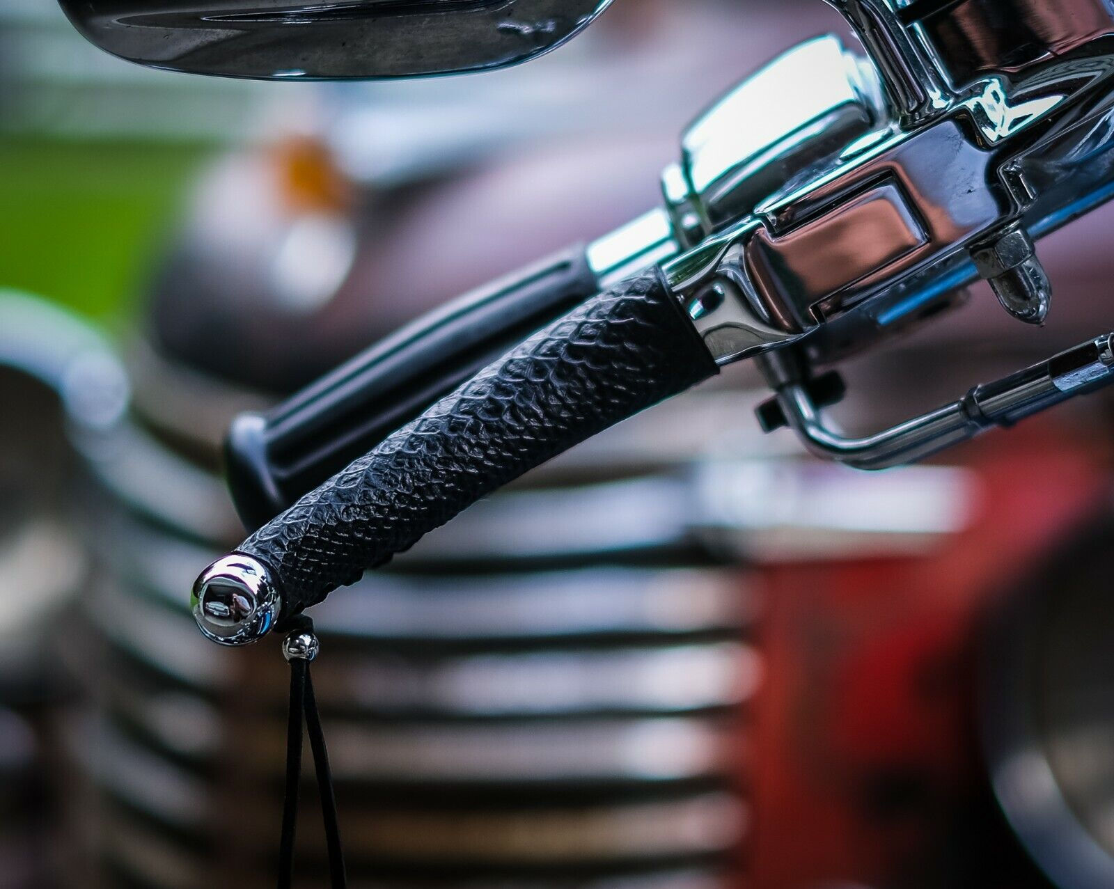 Indian Premium Python Black Leather Motorcycle Lever Covers