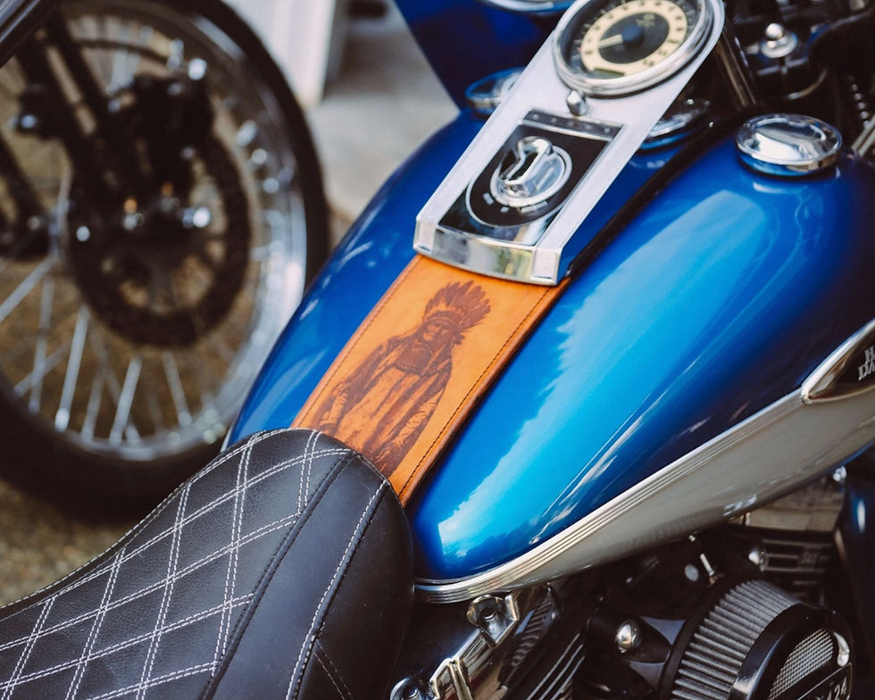 Thumbnail: Chief Geronimo Real Leather Tan Gas Tank Panel fits Harley Davidson Softail