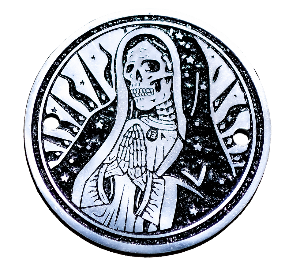 Thumbnail: Day of Dead Engraved Timing Cover Late Evo Sportster Harley Davidson Old School
