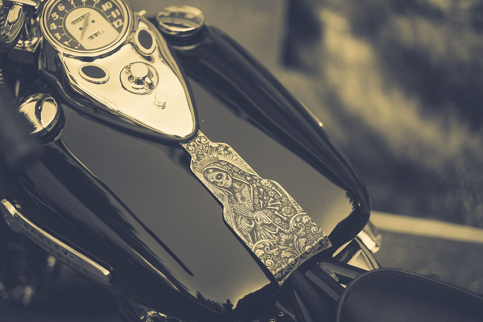 Thumbnail: Sexy Day of Dead Engraved Panel Gas Tank Panhead Shovel Dash Harley Davidson