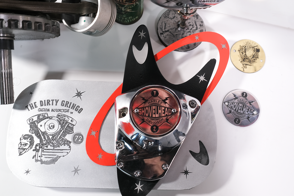Thumbnail: Polished Copper 1972 Shovelhead Points timing timer Cover for Harley Davidson