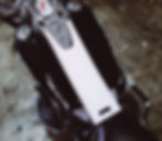 Thumbnail: Cats Eye 3 Light Dash White Leather Ostrich Texture Leather Gas Tank Bib Harley