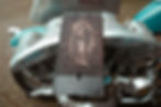 Thumbnail: Holy Mother Engraved Black Leather Gas Tank Panel fits Harley Davidson Softail