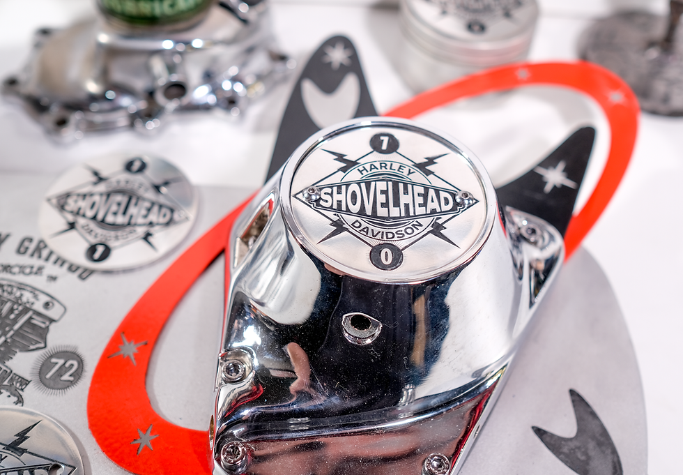 Thumbnail: Polished Aluminum 1970 Shovelhead Points timing timer Cover Fits Harley