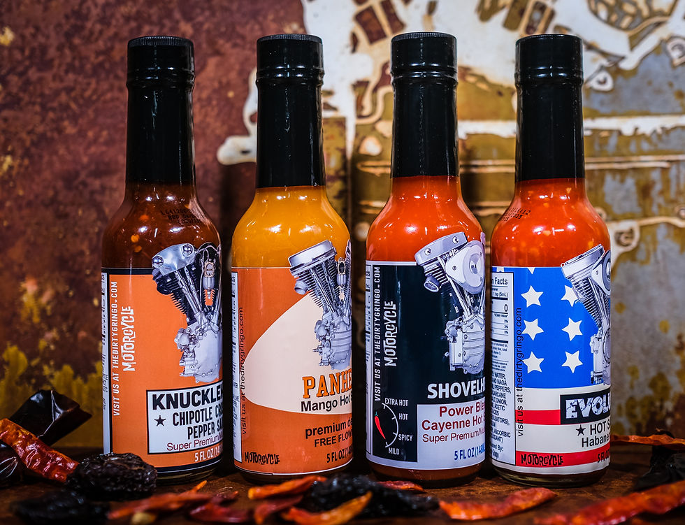 Thumbnail: Knucklehead Panhead Shovelhead Evolution Harley VTwin Engine Hot Sauce Gift set